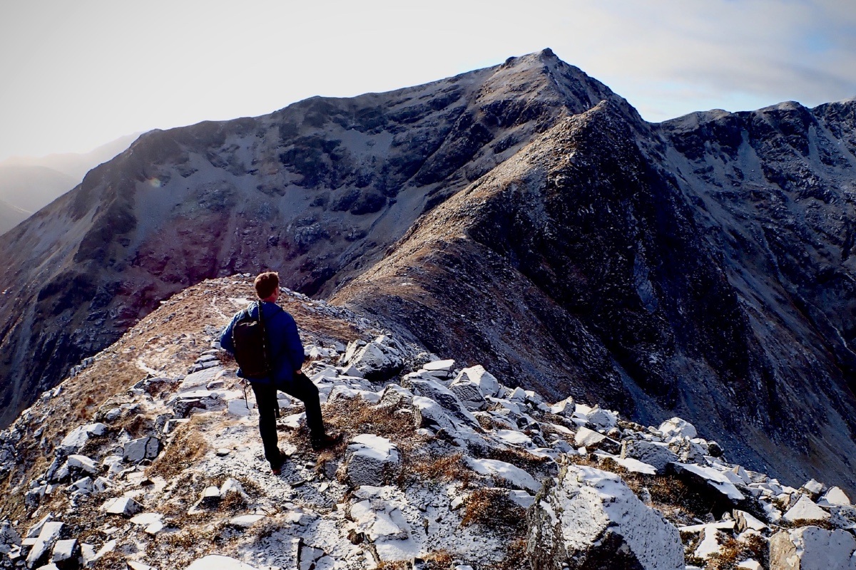 winter mountaineering Stob Coire Sgreamhach Glen Coe Scotland