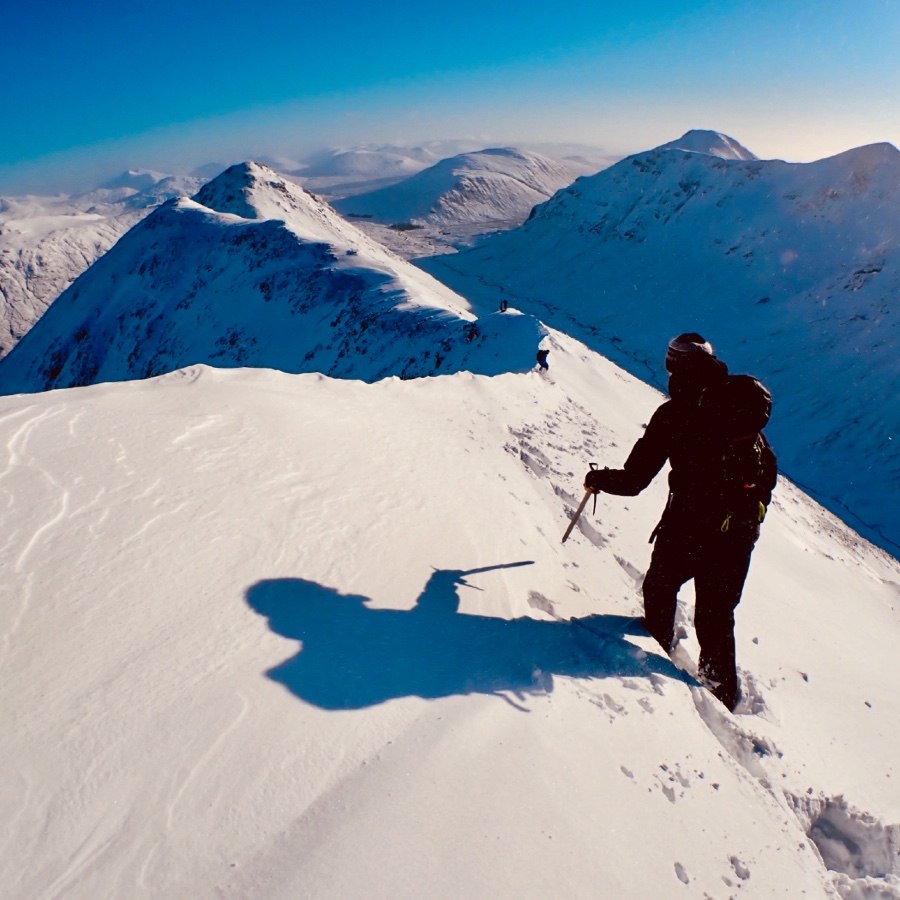 Introduction to winter skills and climbing with Ocean Vertical on Buachaille Etive Beag in Glen Coe Scotland